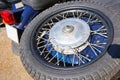 Spare tire of an old sidecar motorcycle