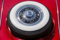 Spare tire on an red retro car Royalty Free Stock Photo