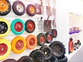 Wheels of wheelbarrow in shop Royalty Free Stock Photo