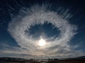 The Intriguing Weather Event Known As A Hole Punch Cloud Generative AI.jpeg Royalty Free Stock Photo
