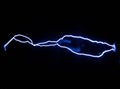 Two of spark electric discharges obtained with the help of an electrophoresis machine Royalty Free Stock Photo