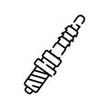 spark plug black line icon. Vector isolated element Royalty Free Stock Photo