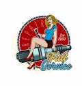 Spark Plug Pin Up Girl. Vintage Garage Girl.