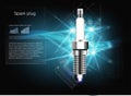 Spark plug. Template of automobile infographics.