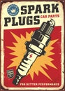 Spark plugs vintage garage sign