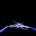 Spark between two wires Royalty Free Stock Photo