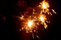 Sparkel sticks which are fireworks lightening during the celebration of diwali festival of India