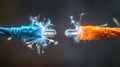 The sparking electric cables.AI generated image Royalty Free Stock Photo