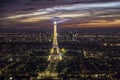 Sparking lights of the Eiffel Tower