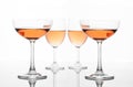 The sparking rose wine in the wine glass group set Royalty Free Stock Photo