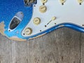 Sparkle Blue Relic electric guitar. Royalty Free Stock Photo