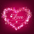 Sparkle bright background with pink heart