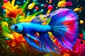 sparkle and glitter fish in the colorful side of the pond generated by ai