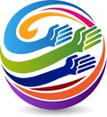 Globe hands logo