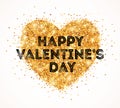 Sparkle Gold Glitter Valentines Day Heart