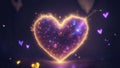 Sparkle Heart explosion Glowing bokeh, Electric neon, Metallic fluid