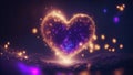 Sparkle Heart explosion Glowing bokeh, Electric neon, Metallic fluid