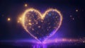 Sparkle Heart explosion Glowing bokeh, Electric neon, Metallic fluid