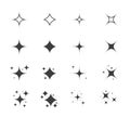 Sparkle icon set. Shiny cartoon stars. Glowing light effect stars and bursts collection Royalty Free Stock Photo