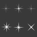 Sparkle lights stars set. Glowing light effect star bursts collection