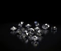 Sparkle luxury diamonds gemstones on black background. Crystals. AI generative