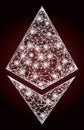 Flare Net Mesh Ethereum Crystal with Light Spots