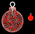 Glowing Network Mesh Christmas Ball with Lightspots
