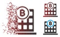 Sparkle Pixel Halftone Bitcoin Corporation Building Icon