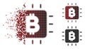 Sparkle Pixel Halftone Bitcoin Processor Chip Icon
