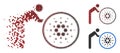 Sparkle Pixel Halftone Person Rolling Cardano Icon
