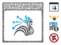 Sparkle Rooster Calendar Page Web Vector Mesh Illustration Royalty Free Stock Photo