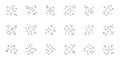 Sparkle And Shine Line Icon Set. Glimmer And Glow Outline Symbol Collection. Editable Stroke. Isolated Vector