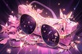 Sparkle Spenders, credit cards that bring a touch of glamour to every purchase, shining bright with their bedazzled sunglasses and Royalty Free Stock Photo