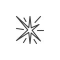 Sparkle, star flare line icon