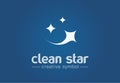 Sparkle star, fresh smile creative symbol concept. Wash, glare, laundry, cleaning company abstract business logo