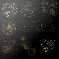 Sparkle star glotter set. Vector abstract transparent elements. White Royalty Free Stock Photo