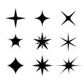 Sparkle star icon, glittering light effect Royalty Free Stock Photo