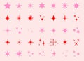 Sparkle Star Icon Set. Different forms of stars, constellations, galaxies. Sparkles and Stars Set Collection. Sparkling star icon Royalty Free Stock Photo