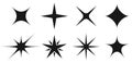 Sparkle star icons, glittering light Royalty Free Stock Photo