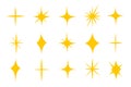 Sparkle star set icon in simple style, vector illustration. Effect shiny and twinkle for design. Silhouette collection Royalty Free Stock Photo