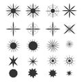 Sparkle stars icons. Symbols of , glint. gleam, etc. Royalty Free Stock Photo