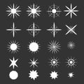 Sparkle stars icons. Symbols of , glint. gleam, etc. Vector illustration Royalty Free Stock Photo