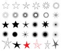 Sparkle stars icons. Symbols of sparkle