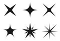 Sparkle stars vector icons, glare light effect for glam shine Royalty Free Stock Photo