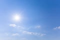 Sparkle sun on blue cloudy sky Royalty Free Stock Photo