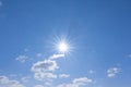 Sparkle sun in a blue cloudy sky Royalty Free Stock Photo