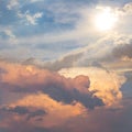 Sparkle Sun Over A Dense Cumulus Clouds