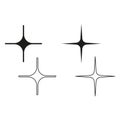 Sparkle twinkle icons. Light glitter symbols. Shine effect Vector. Starburst graphic elements. Royalty Free Stock Photo