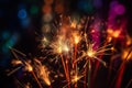 Sparkler colorful newyear. Generate Ai