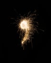 Sparkler firework light comma punctuation mark Royalty Free Stock Photo